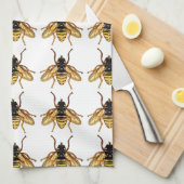 -gele honingbijen theedoek (Quarter Fold)