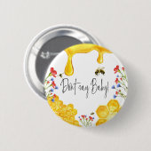 Gele honingbijen, zeg niet dat Baby shower gaam is Ronde Button 5,7 Cm (Voorkant /achterkant)