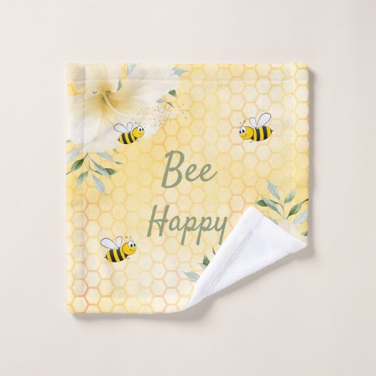 Gele honingraat bad handdoek (Wasdoekje)