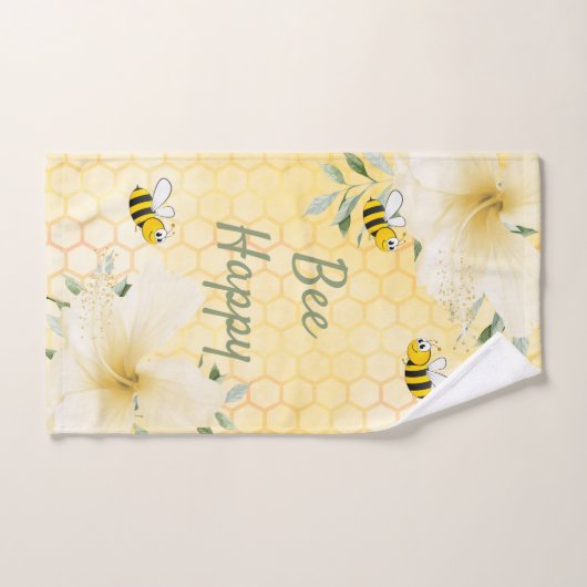 Gele honingraat bad handdoek (Handdoek)