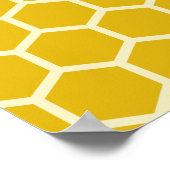 Gele honingraat bijenkast Hexagonal Patroon Poster (Hoek)
