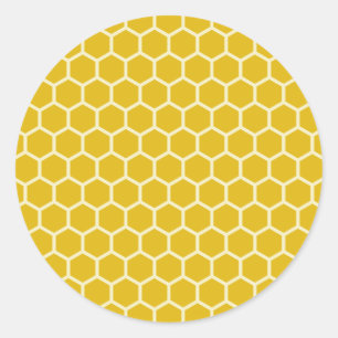 Gele honingraat bijenkast Hexagonal Patroon Ronde Sticker