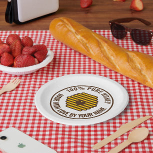 Gele honingraat bijenkorf print papier partij bord