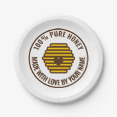 Gele honingraat bijenkorf print papier partij bord (Voorkant)