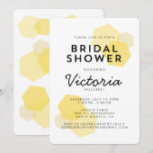 Gele honingraat Bridal Shower Invitation Kaart (Voorkant / Achterkant)