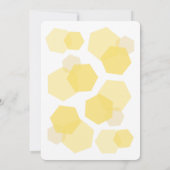Gele honingraat Bridal Shower Invitation Kaart (Achterkant)