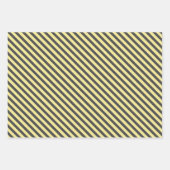 Gele honingraat en honingbijen en stripes inpakpapier vel (Voorkant 3)