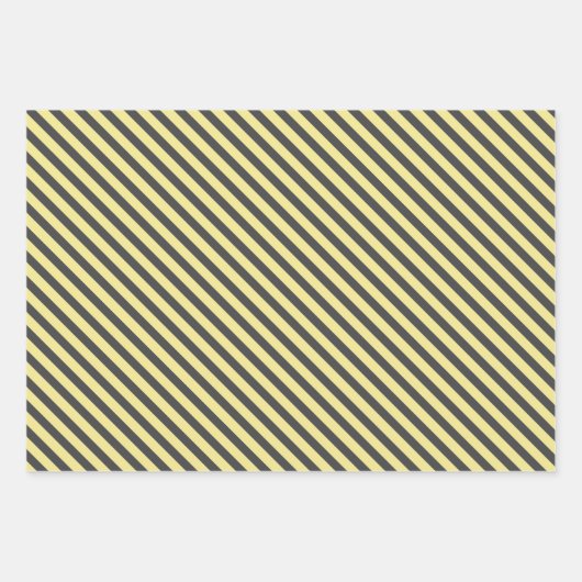 Gele honingraat en honingbijen en stripes inpakpapier vel (Voorkant 3)