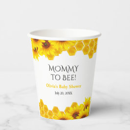Gele Honingraat Moedertje naar Bij Baby Shower Papieren Bekers