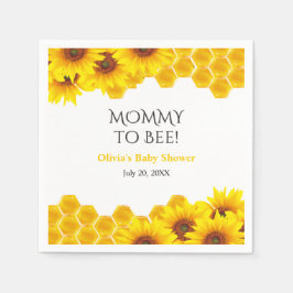 Gele Honingraat Moedertje naar Bij Baby Shower Servet