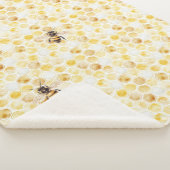 Gele honingraat verjaardag sherpa deken (3/4)