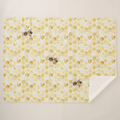 Gele honingraat verjaardag sherpa deken (Voorkant (horizontaal))