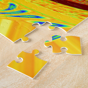 Gele honkbalhandschoen-kunstprint legpuzzel