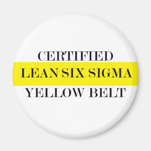 Gele hoofdband van gecertificeerde lean Six Sigma Magneet