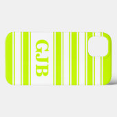 Gele horizontale streep met monogram Case-Mate iPhone case (Achterkant (horizontaal))