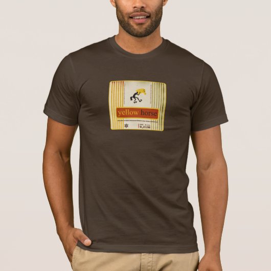 Gele Horse Mannen Bella Canvas Brown T-shirt (Voorkant)