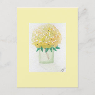 gele hortensia briefkaart
