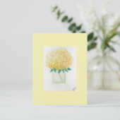gele hortensia briefkaart (Staand voorkant)