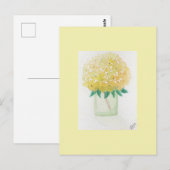 gele hortensia briefkaart (Voorkant / Achterkant)