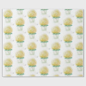 gele hortensia cadeaupapier (Vlak)