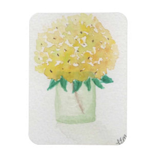 gele hortensia magneet