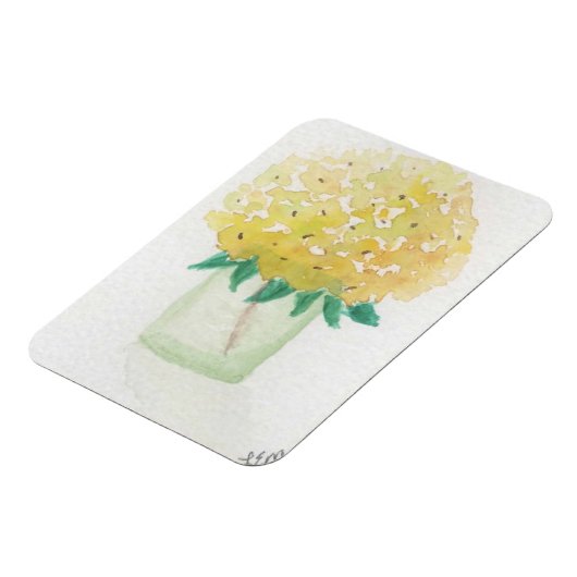 gele hortensia magneet (Linkerzijde)