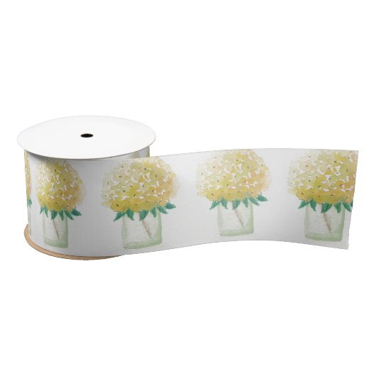 gele hortensia satijnen lint (Spoel)