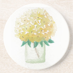 gele hortensia zandsteen onderzetter