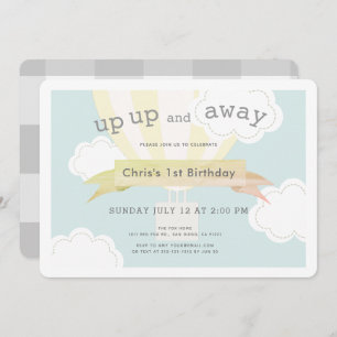 Gele Hot Air ballon omhoog en weg 1 zaterdag Kaart