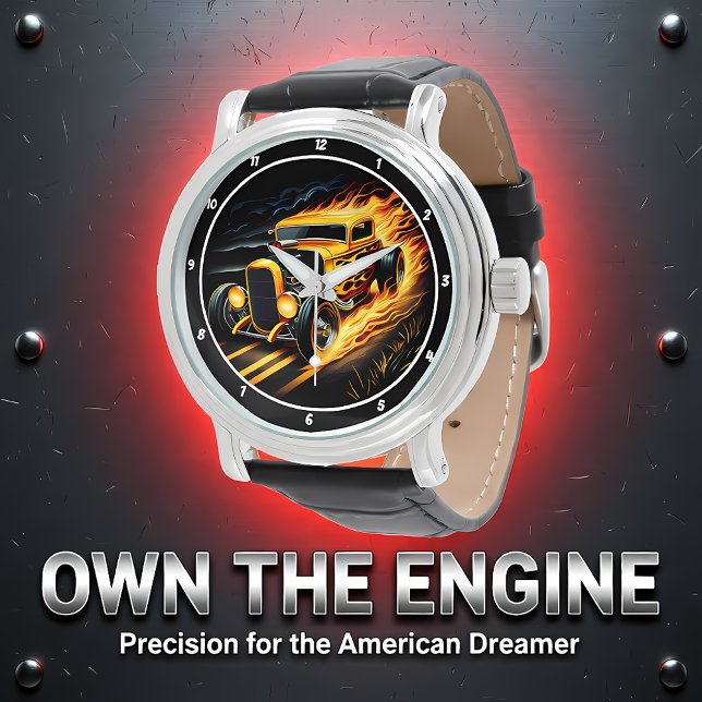 Gele Hot Rod, vurig gras Horloge (Creator heeft geüpload)