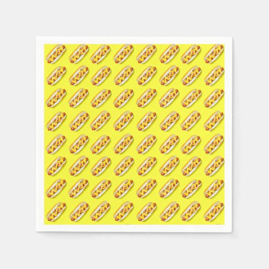 Gele hotdog servetten tissue papier (Voorkant)