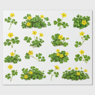 Gele Houtklaver Clover Veld Wilde Bloemen Botanie Cadeaupapier