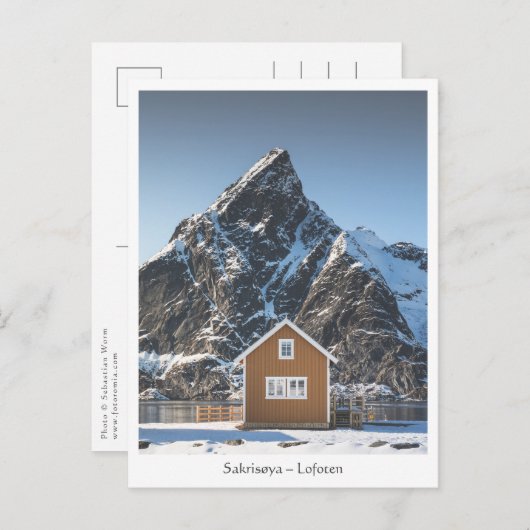 Gele Huis Sakrisoya Lofoten Briefkaart (Voorkant / Achterkant)