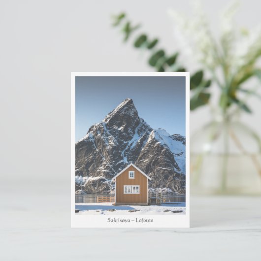 Gele Huis Sakrisoya Lofoten Briefkaart (Staand voorkant)