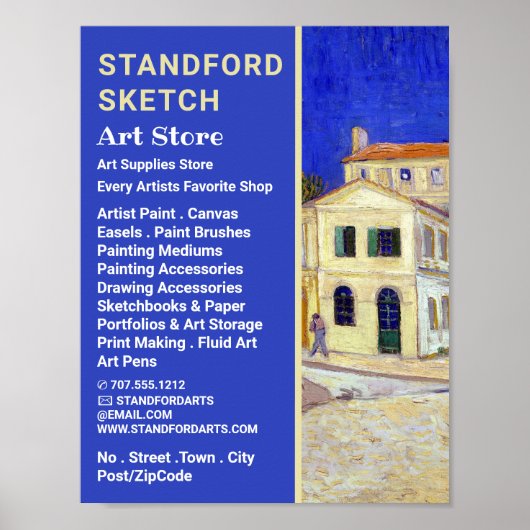 Gele huis van Van Gogh, kunstwinkel Poster (Voorkant)