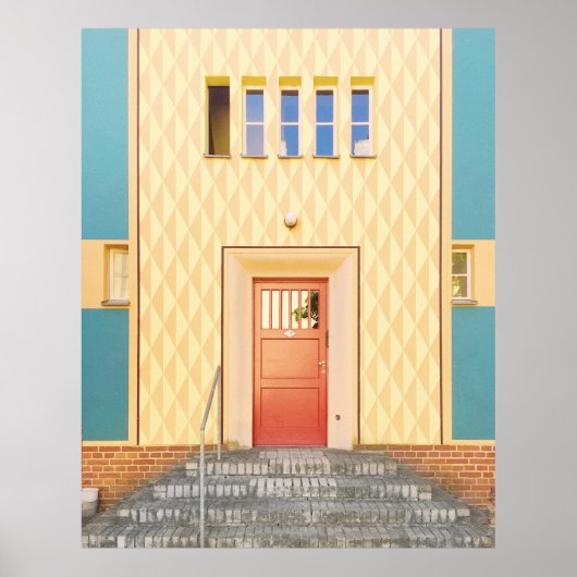 Gele huisillustratie poster (Voorkant)
