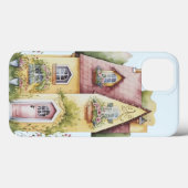 Gele huisje rood dak raam dozen bomen Case-Mate iPhone case (Achterkant (horizontaal))