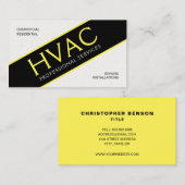 Gele HVAC-service Visitekaartje (Voorkant / Achterkant)