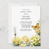 Gele Hydrangea Vlinder Brunch & Bubble Kaart (Voorkant)