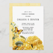 Gele Hydrangea Vlinder Koppels Douche Kaart (Voorkant / Achterkant)