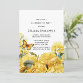 Gele Hydrangea vlinder vrijgezellenfeest Kaart (Staand voorkant)