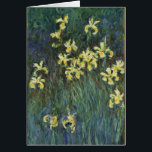 Gele Iangen van Claude Monet,  Kunst<br><div class="desc">Gele Irises (1914-1917) van Claude Monet is een  impressionistisch schilderij met een fijne kunstschilderij met bloeiende gele irisbloemen in een tuin. Over de kunstenaar: Claude Monet (1840-1926) was een oprichter van de Franse impressionistische schilderbeweging,  waarbij de meeste schilderijen "en plein air" (in de open lucht) zijn,  als impressionistische landschappen.</div>