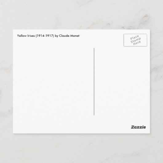 Gele Iangen van Claude Monet,  Kunst Briefkaart (Achterkant)
