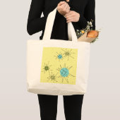 Gele Iconic Atomic Starbursts Pattern canvas tas (Voorkant (product))