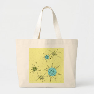 Gele Iconic Atomic Starbursts Pattern canvas tas
