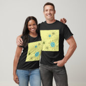 Gele Iconische atoomStarbursts T-Shirt (Unisex)