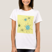 Gele Iconische atoomStarbursts T-Shirt (Voorkant)