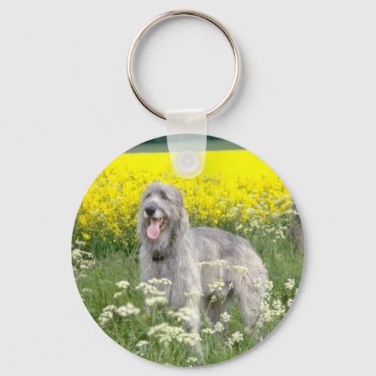 gele Ierse wolfsbloemen Sleutelhanger (Voorkant)