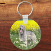 gele Ierse wolfsbloemen Sleutelhanger (Voorkant)