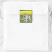gele Ierse wolfsbloemen Vierkante Sticker (Tas)